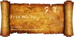Frid Nóra névjegykártya